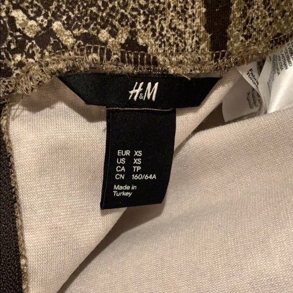H&M Brown Snake-Print Midi Skirt - Women’s Size XS - Picture 7 of 7